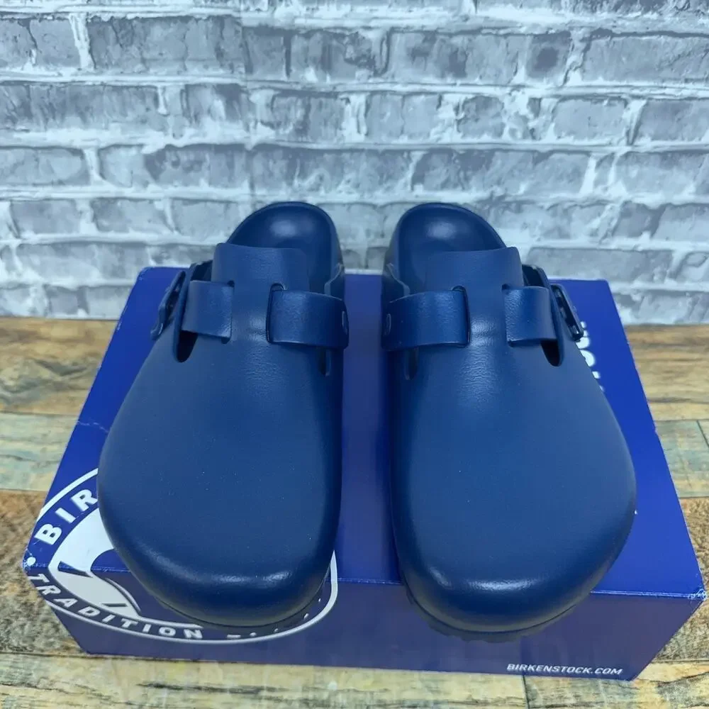 Birkenstock Men Boston EVA Navy Blue Sandals EU 41 Mens US 8 / Womens 10 New